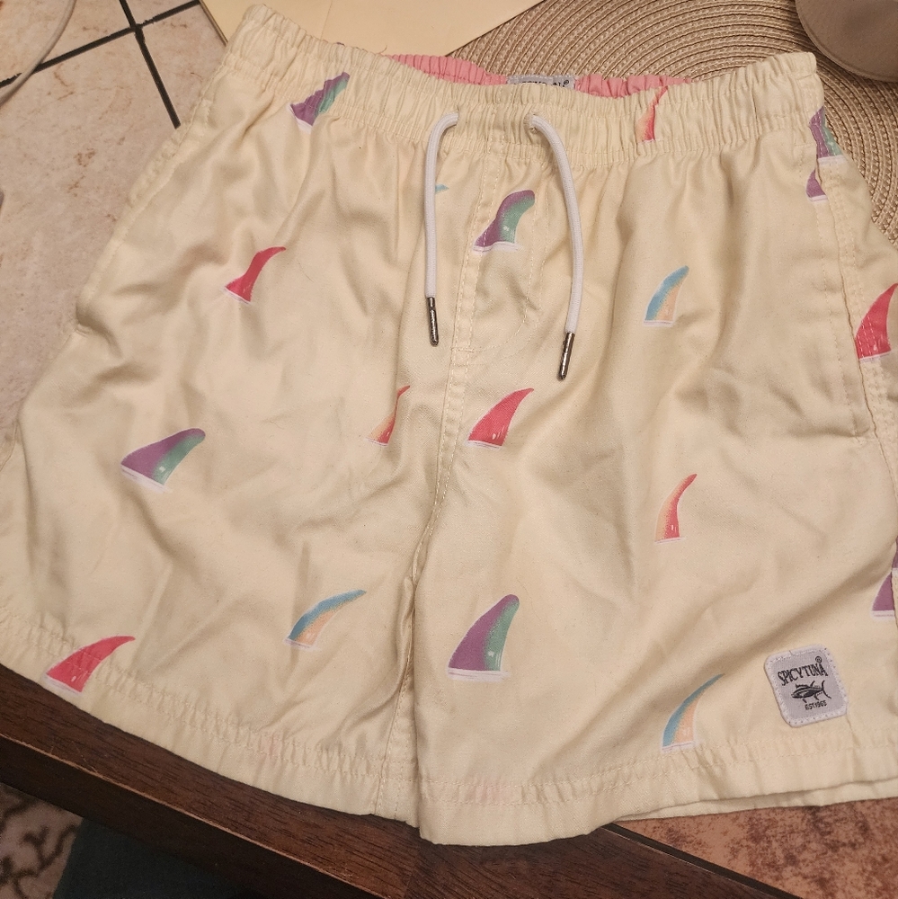 Spicy Tuna Boy's swim trunks Board Shorts Size 10 Mesh Lined